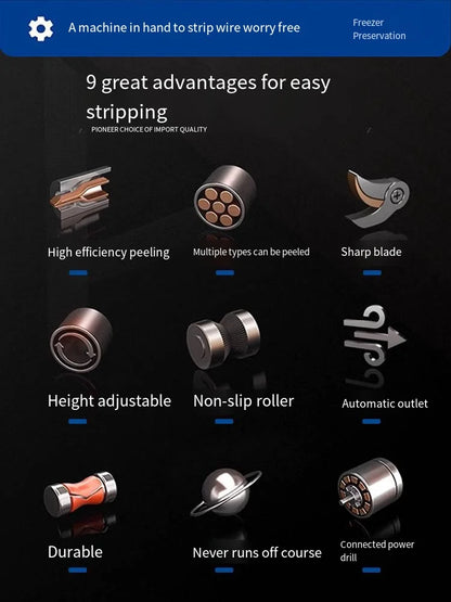 Manual Wire Stripping Made Easy - Powered Wire Stripper Machine, Copper Wire Stripper, Drill Wire Stripper, Electric Wire Stripp