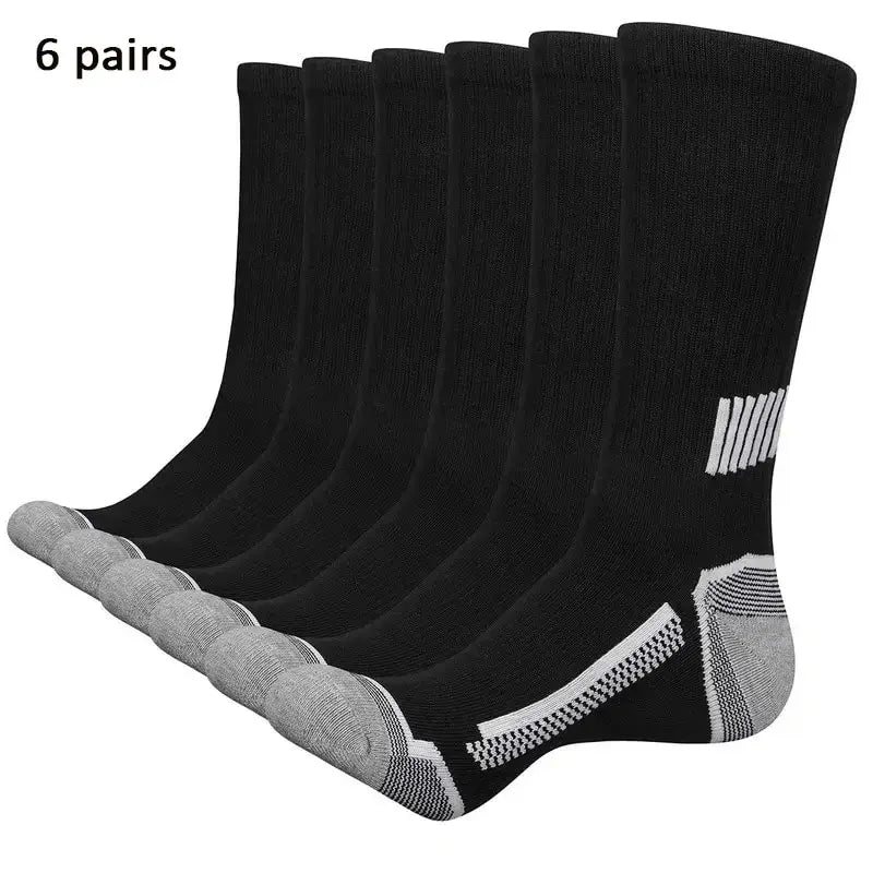 6 Pairs of MEN'S Sports Socks, Sweat Absorbing, Comfortable and Breathable, Suitable for Basketball Training and Outdoor Running