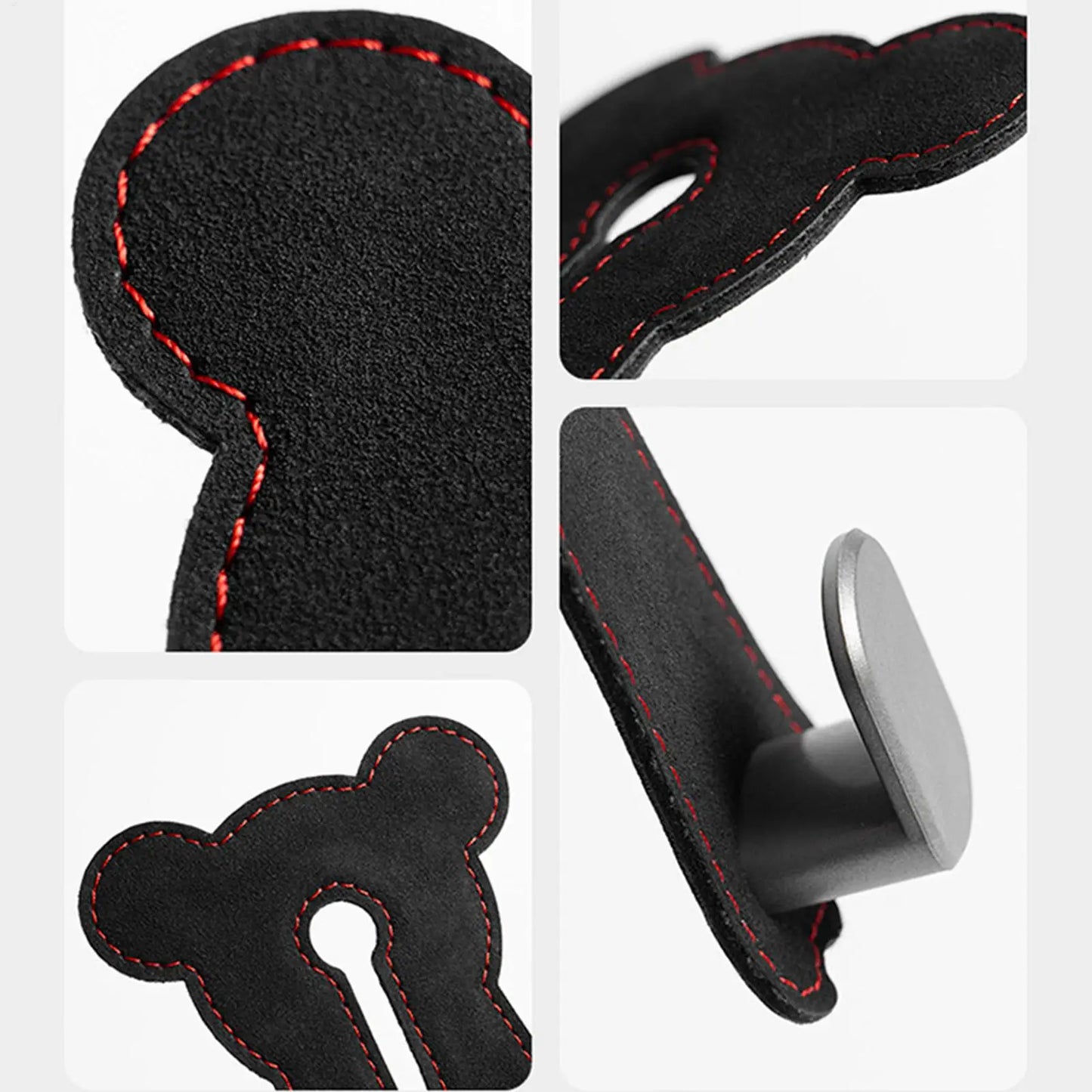 Car Seat Hooks for Headrest Leather Car Seat Headrest Double Hook Car Back Seat Headrest Hooks for Handbags