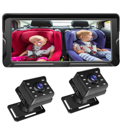 6.8 Inch Wireless Baby Car Monitor Dual Lens Full HD Screen Night Vision Rear Seat Camera System Easy Installation for SUV Sedan