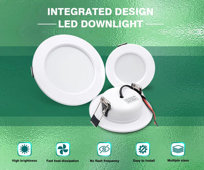 LED Downlight 5W 9W 12W 15W 18W White Body Round Led Ceiling Light DC 12V 24V AC 110V 220V Bedroom Kitchen Indoor LED Lighting