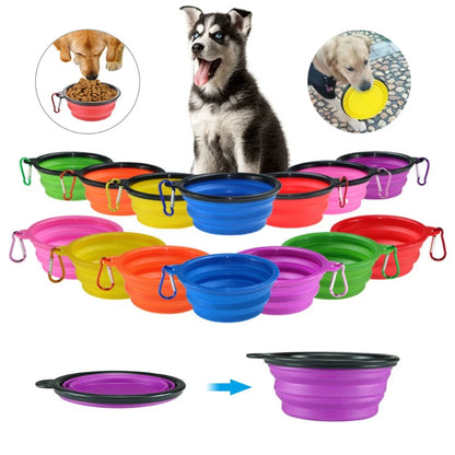 350ML Foldable Silicone Pet Bowl - Travel Bowls for Outdoor Camping - Portable, Collapsible, Lightweight, Space-Saving, Easy-to-