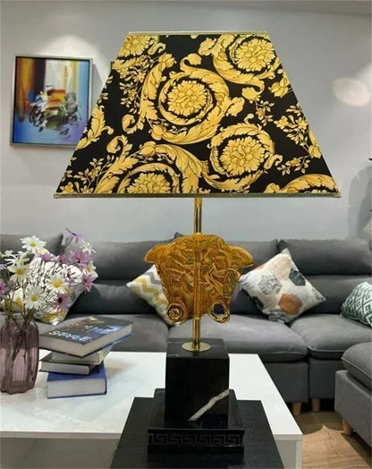 Modern LED Natural Marble Base Hardware Modern Light Luxury Bedside Lamp Decorative Lamp