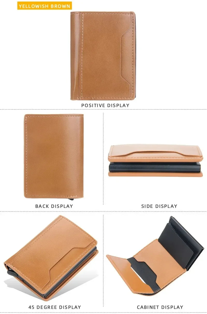 Anti Rfid Blocking Men Card Holder Case Wallets Free Name Customized Small Card Wallets Mini Wallet Qaulity Small Male Purses