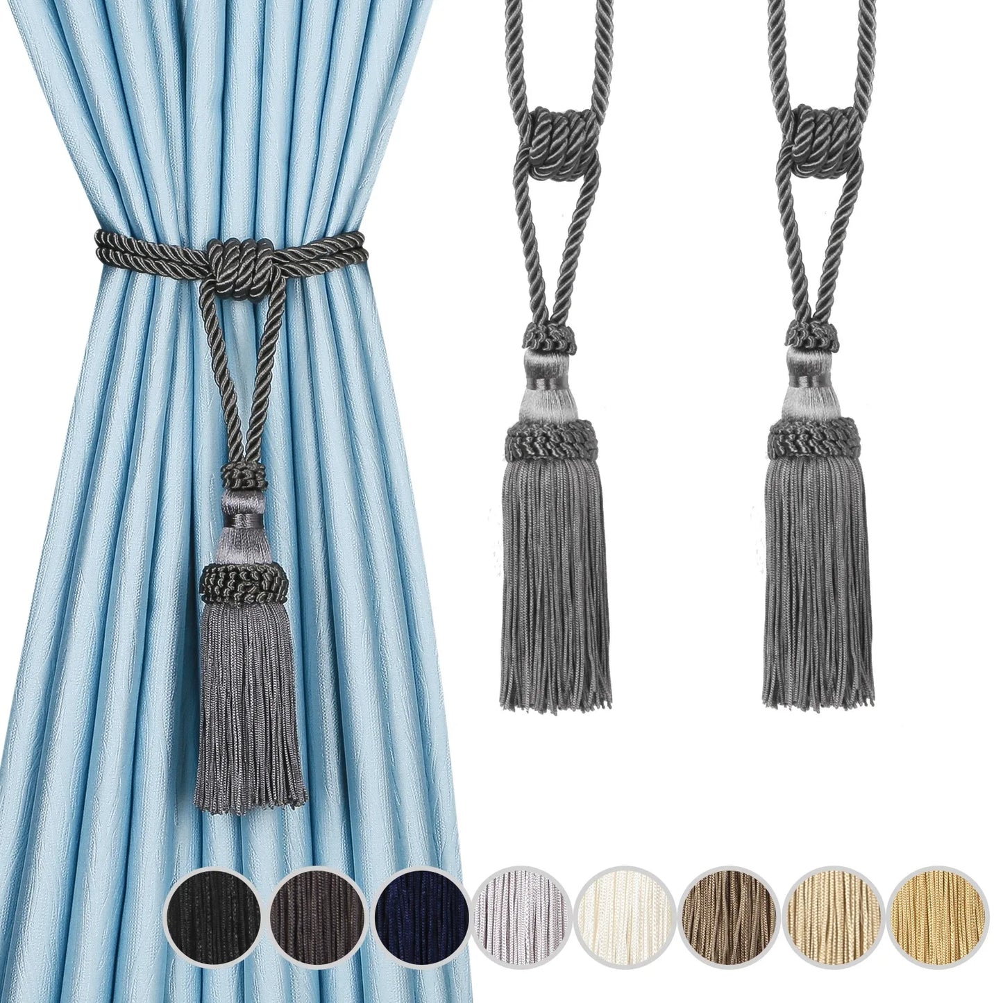 1PC Curtain Tiebacks Tassel Curtain Clips Rope Curtain Tie Backs Holdbacks Decorative  Curtain Holder Accessories For Drape