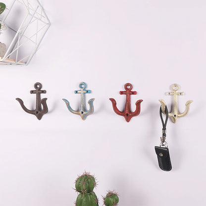 Cast Iron Nautical Anchor Wall Hooks Coastal Theme Decorative Hooks Towel Hanger Jacket Holder Unique Key Hooks Backpack Racks