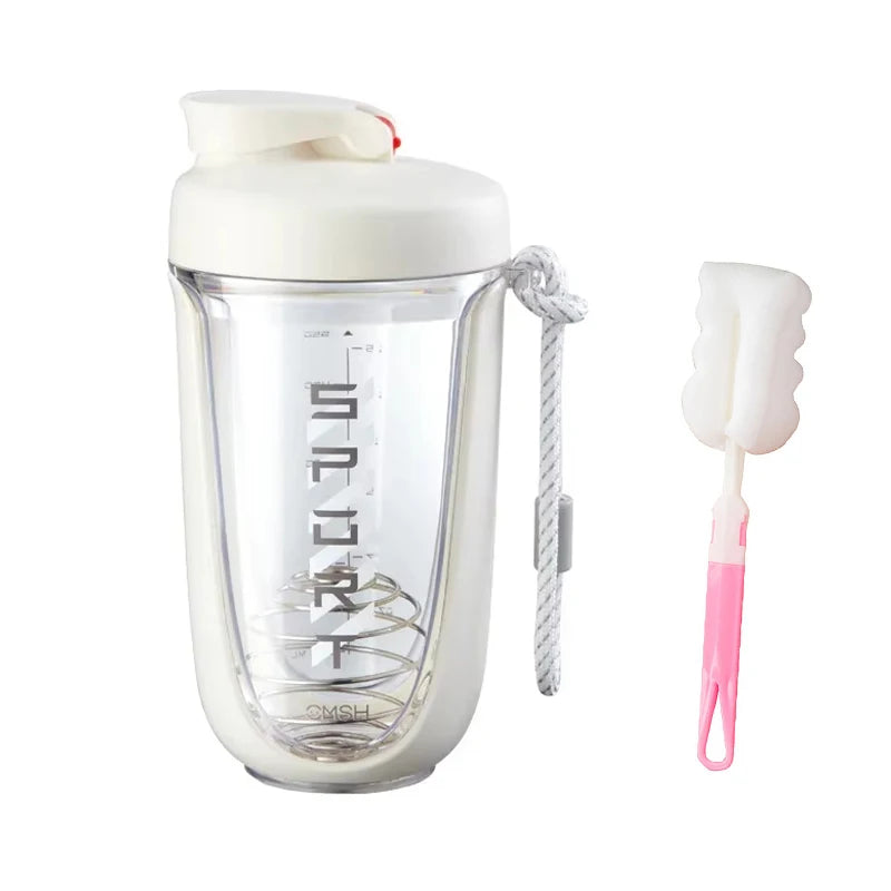 New Style 590ML Blender Shaker Bottle with Whisk Spring BPA Free Plastic Protein Shakes Leakproof for Powder Workout Gym Sport