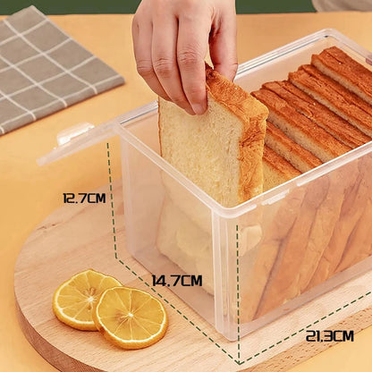 Airtight Bread Storage Containers Bread Storage Box Reusable Loaf Cake Clear Bread Dispenser Freshest Bread Bin