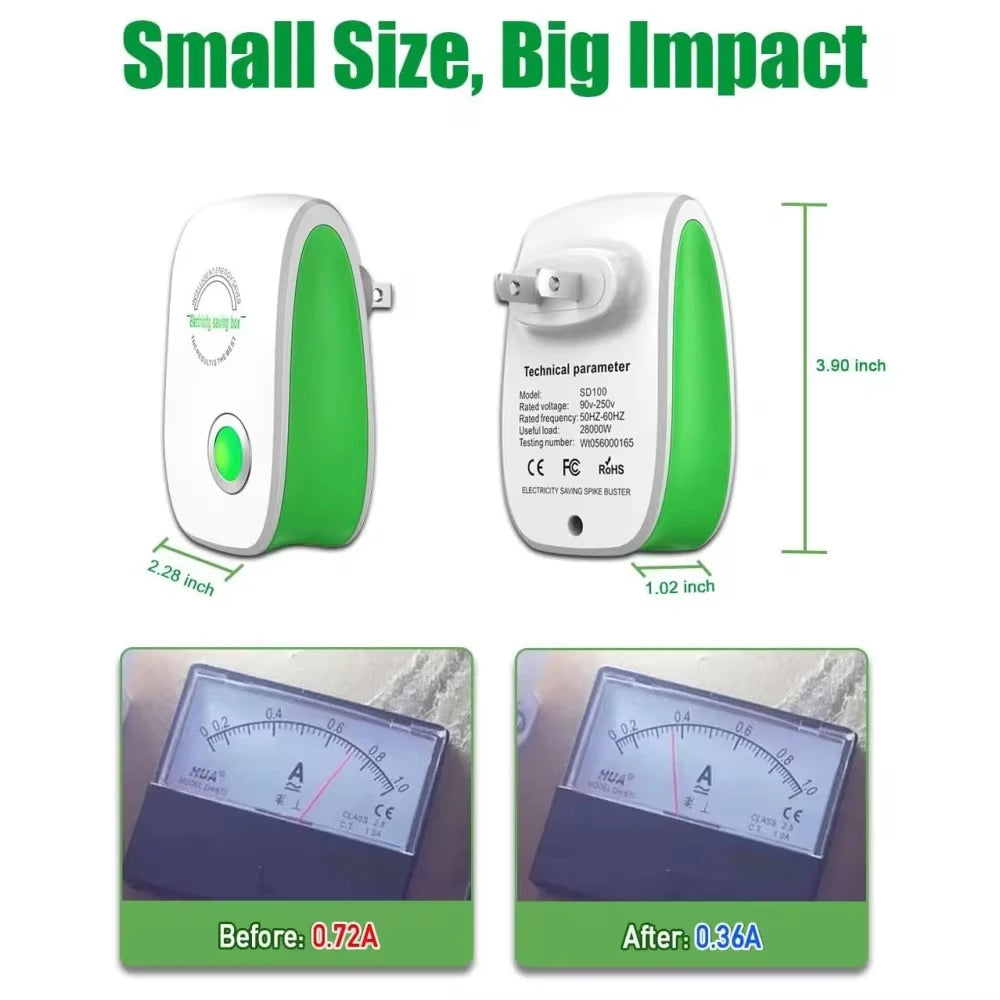 Electricity Saving Box US/EU Adapter Intelligent Power Factor Saving Device Smart Power Saver Cost Reducing Home Office