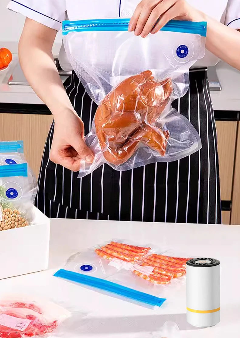 high-quality food handheld vacuum sealer Portable & Rechargeable Vacuum Sealer (Vacuum Sealers+ 30 reusable vacuum seal bags