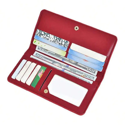 RFID Blocking Ultra-Thin Wallet for Women, Multi-Card Check Credit Card Bag, Multi-functional Zipper Buckle, Long Fashion wallet