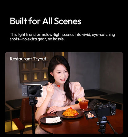 ULANZI PL25 25W LED Panel Light 2700K-6500K CRI 96+Type-C Fast Charging Studio Photography Light for Phone Camera Vlog Shooting
