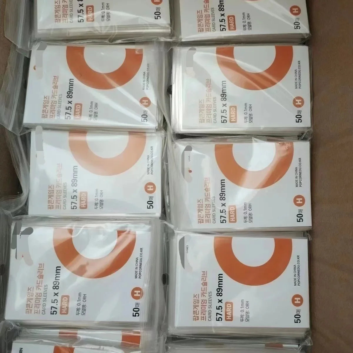 50pcs Card Sleeves Popcorn Card Film Card Set Card Set Transparent Hard Photo Card Holographic Protective Film Album Binder