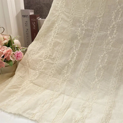 2YardsX 125cm width Cotton Lace Embroidery Fabric Cotton Embroidery Clothing Shirt Dress Pure Cotton Hollow Embroidery Fabric