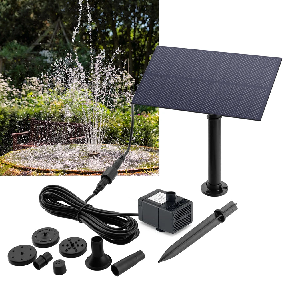 5W 5V Water Fountain Garden Decoration with Stake Solar Panel Water Pump Watering System Energy Saving 180L/h Kits for Fish Tank