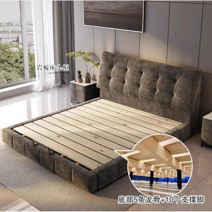 King Size Queen Double Beds Base Frame With Head Board Luxury Daybed Full Size 180x200 Double Bed Twin Home Bedroom Furniture