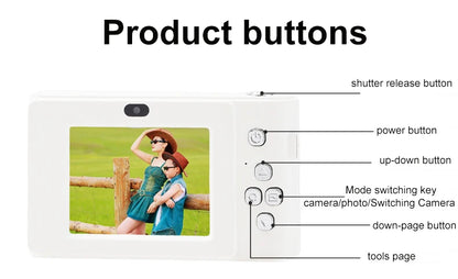 Digital Camera Retro CCD Portable Camera Dual Camera Flash 8x Digital Zoom Entry-Level Small Students Campus Selfie camera