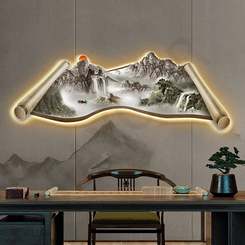 Wall Lamp Entrance Decoration Light Corridor Hanging Hallway Modern Nordic landscape Painting Lamps Home Living Room Mural Light
