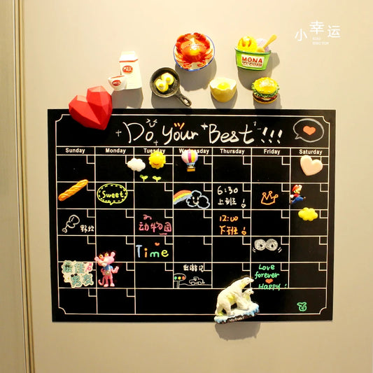 Acrylic Fridge Magnetic Blackboard Weekly Daily Calendar Memo Refrigerator Magnetic Clear Planner Dry Erase Message Board List