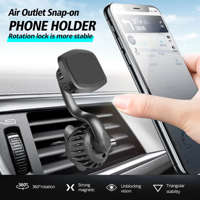 Strong Magnetic Car Phone Holder Mount Car Vent Phone Mount 360 Rotate Arm Auto Cell Phone Holder for Car Phone Bracket Stand