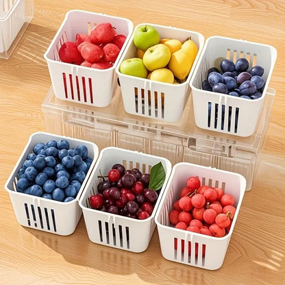 New 3 Grid Refrigerator Food Fresh-keeping Box Ginger Garlic Onion Pepper Storage Box Fruit Vegetable Basket Kitchen Organizer