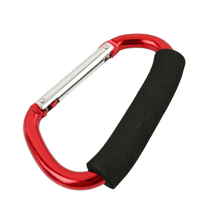 Large Carabiner Stroller Hooks Organizer Aluminum D Ring Spring Snap Keychain Clip Carry Handle for Hanging Purses Shopping Bags