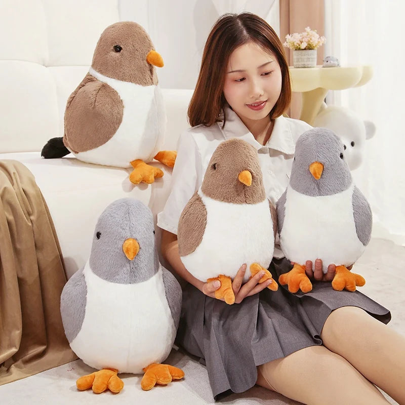 Simulated Round Chubby Pigeon Plush Toys Cartoon Bird Peace Dove Dolls Stuffed Home Decratied Ornaments Gifts for Kids Girls