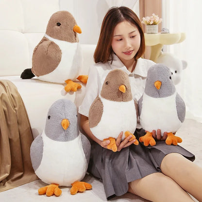 Simulated Round Chubby Pigeon Plush Toys Cartoon Bird Peace Dove Dolls Stuffed Home Decratied Ornaments Gifts for Kids Girls