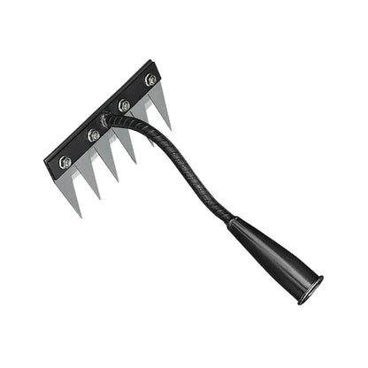 5/6/7/8 Teeth Agricultural Rake Soil Loosening Weeding Tool Manganese Steel Garden Weeding Rake Multi-use Agricultural Straw Hoe