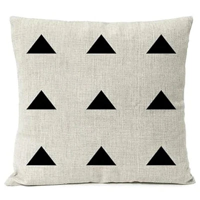 Black geometric pillowcase, linen cushion cover, office home décor sofa pillowcase, cushion cover 45x45