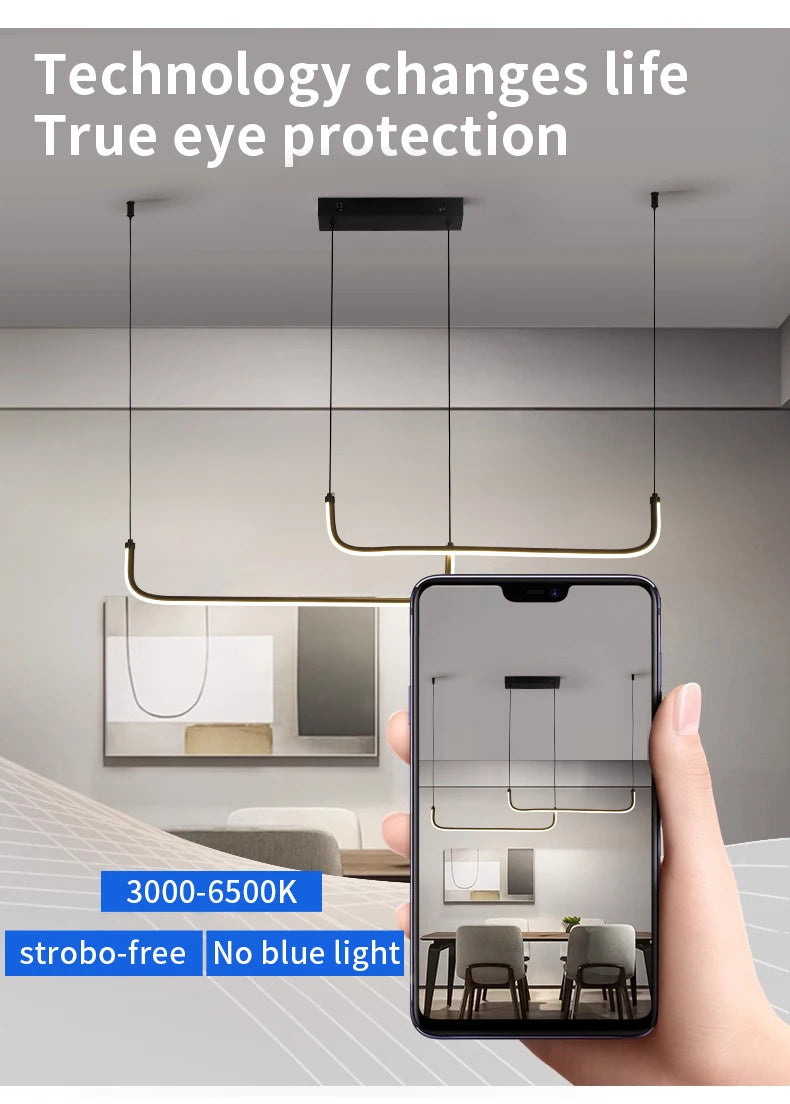 Modern Chandeliers Aluminum Dining Room LED Pendant Lamps Home Décor Bedroom Study Living RoomLighting Fixtures