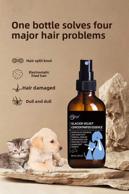 Pet hair care spray remove static electricity, brighten hair, remove body odor, open knot, leave-in day care essential oil spray