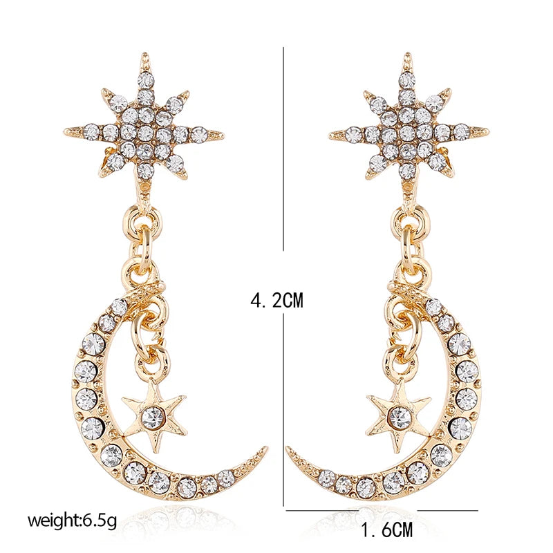 Sun and Moon Earrings / Moon Phase Earrings  / Celestial Jewelry / Crescent Earrings / Moon Earrings / Bohemian Earrings