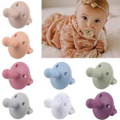 Baby Silicone Pacifier Newborn Infant Chewing Supplies Nipple Dummy Soft Teether Toy Food Grade Silicone Nursing Accessories