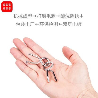 8Pcs/Set Metal Montessori Puzzle Wire Mind Brain Teaser Puzzles Children Adults Interactive Game Reliever Educational Toys