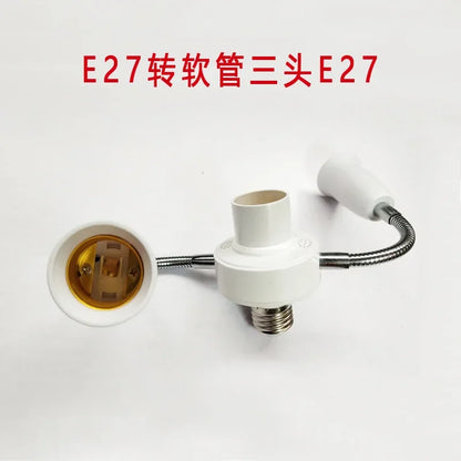 E27 multi head flexible tube LED universal conversion lamp head Double head lamp holder accessories Extended head