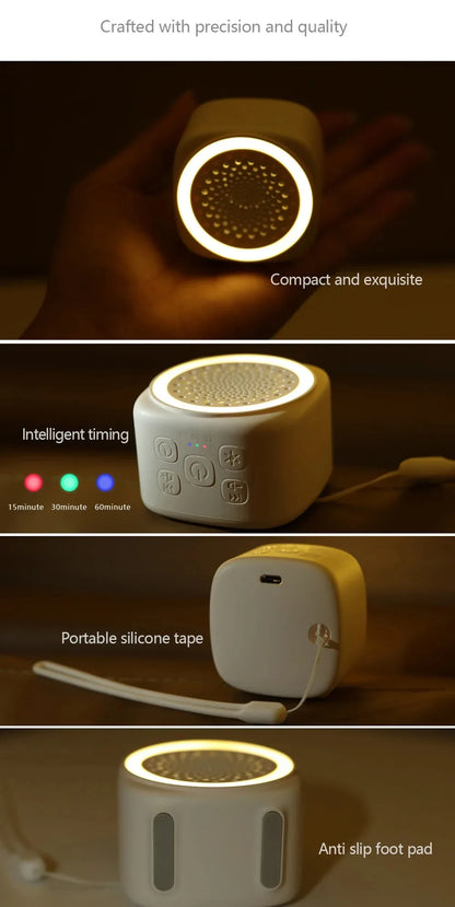 with RGB Lighting Baby White Noise Machine 26 Types Soothing Music with Timer Sleep Sound Player Night Light Soft Lighting White
