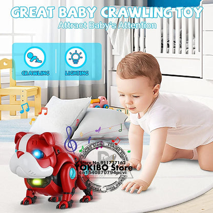 Baby Musical Toys Electronic Walking Moving Mecha Dog for Kids Interactive Toys Voice Control Light Music Toys for Toddler 1 2 3