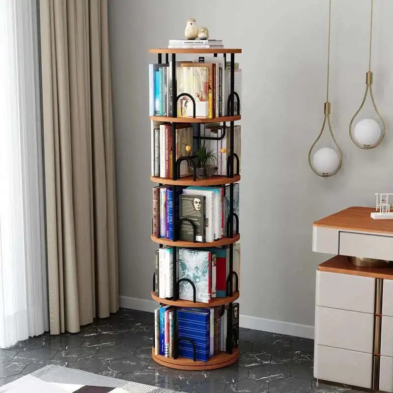 Modern Closet Bookcase Organizer Cabinet Display Rotating Bookcase Magazine Shelves Estante Para Livros Minimalist Furnitures