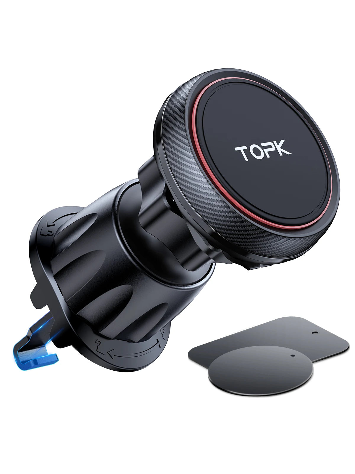 TOPK Magnetic Car Phone Mount in Car Phone Holder Air Vent Magnetic, 6 N52 Magnets Universal Mobile Phone Holders for iPhone 15