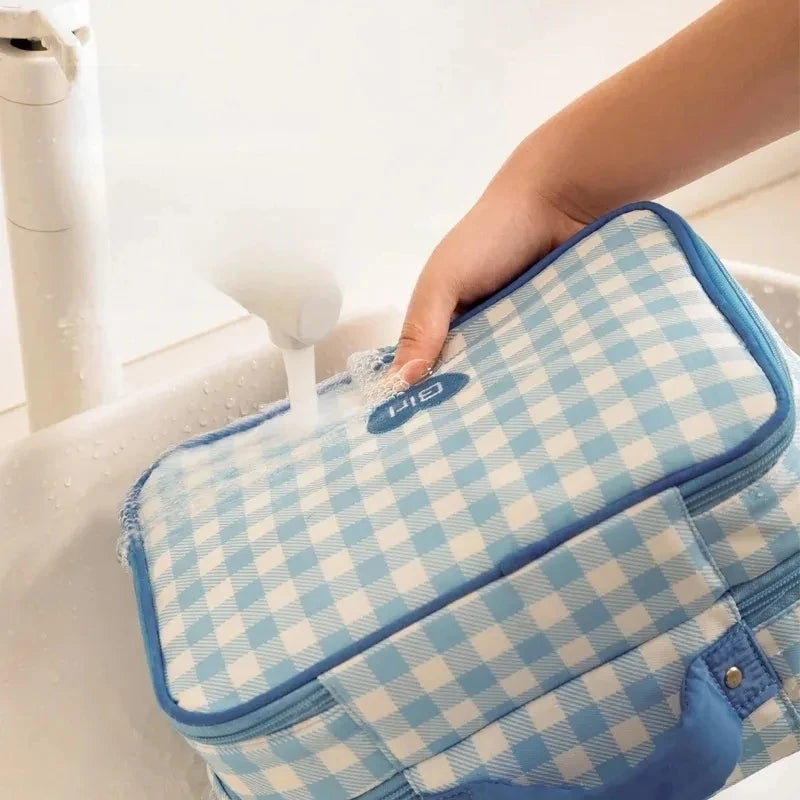 Storage Organizer Large Capacity Makeup Bag Portable Double-layer Clothing Storage Bag Handheld Waterproof Toiletry Bag Girl