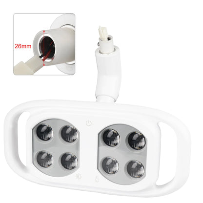 Dental Oral Light 8Bulds LED With Smart Sensor Switch Adjustable Brightness Surgical Lamp Dentistry Induction Yellow White Light