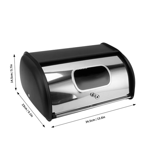 Bread Bin Bread Box Bread Holder Storage Container With Small Window for Kitchen Countertop Iron Bread Bin Bread Storage Holder