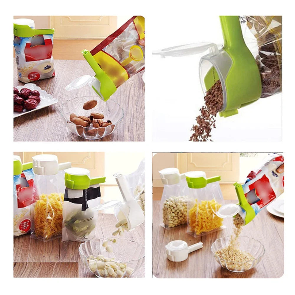 Food Storage Seal With Dumping Port, Food, Chip Bag Clip, Plastic Cover Food Clip,  For Sorting And Storing Food In The Kitchen