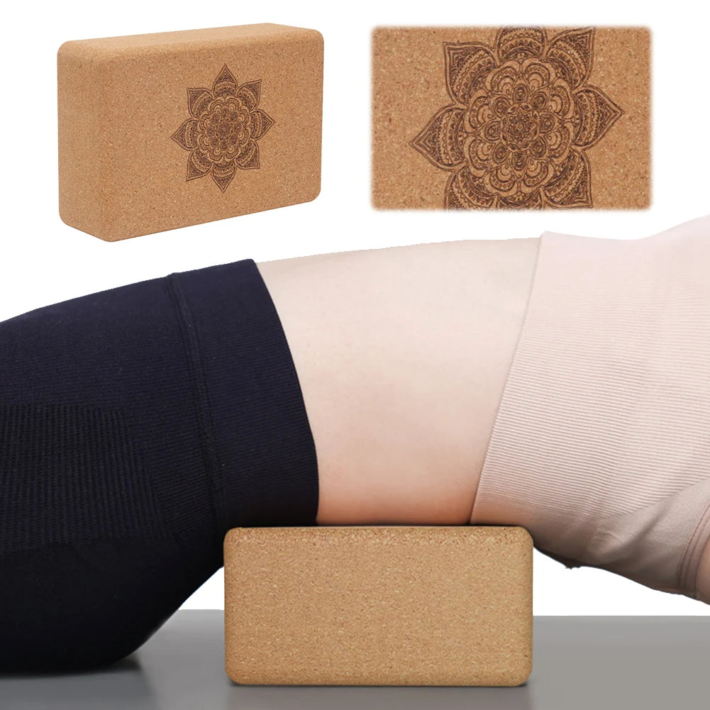 Cork Yoga Block Set EVA Gym Blocks Cork Foam Yoga Brick Exercise Stretch Body Shaping Wood Yoga Blocks Fitness Yoga Accessories