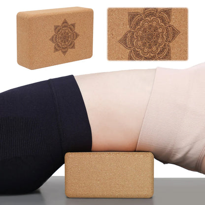 Cork Yoga Block Set EVA Gym Blocks Cork Foam Yoga Brick Exercise Stretch Body Shaping Wood Yoga Blocks Fitness Yoga Accessories