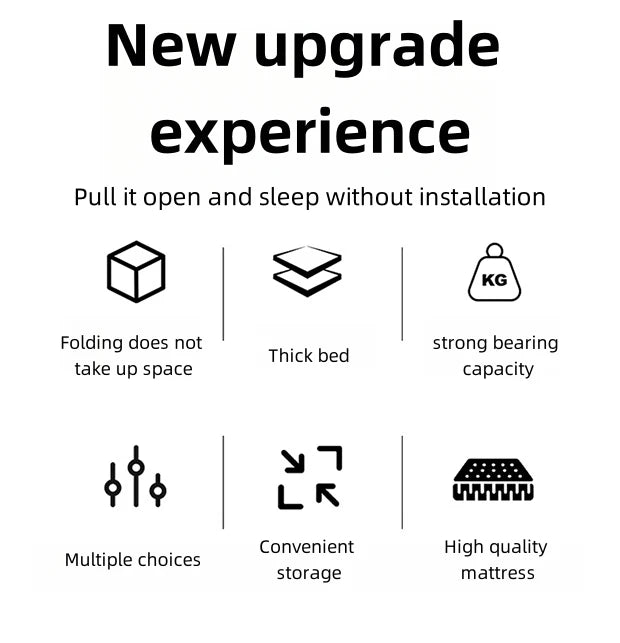 Luxurious White Bottom Frame Foldableing Bed New Thickeneded and Widened Lunch Break Foldableing Bed 60% off Bed