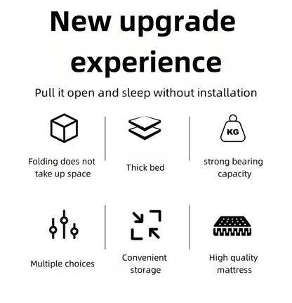 Luxurious White Bottom Frame Foldableing Bed New Thickeneded and Widened Lunch Break Foldableing Bed 60% off Bed