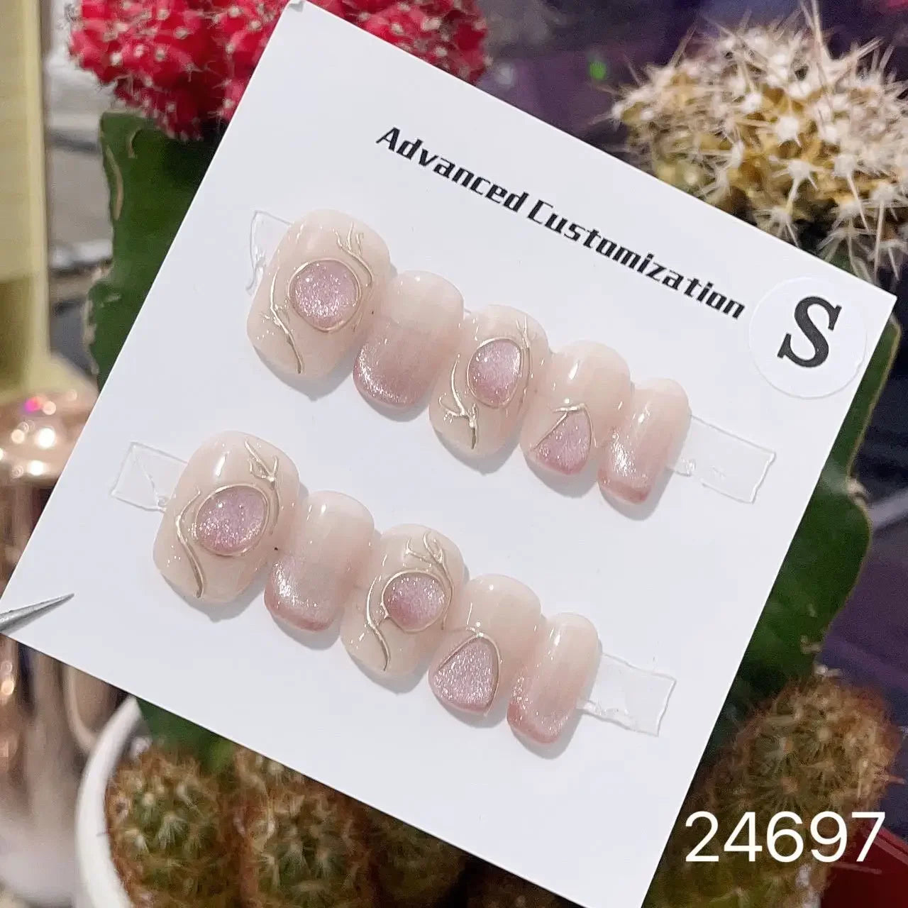 10Pcs Short Press On Nails y2k Star Rhinestone Design Handmade Press On nails Luxury With Design Full Cover Removable Fake Nails