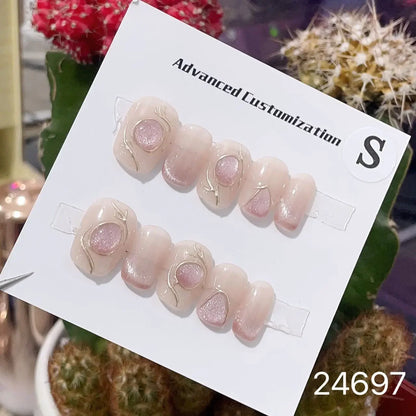 10Pcs Short Press On Nails y2k Star Rhinestone Design Handmade Press On nails Luxury With Design Full Cover Removable Fake Nails